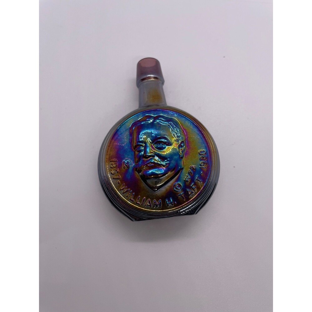 Vintage Wheaton Carnival Glass Miniature Bottle President William H. Taft 3" H